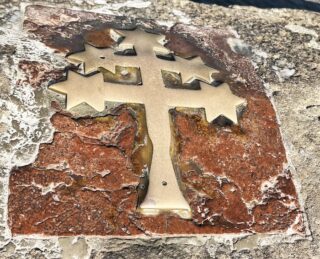 Memory cross of saint John Nepomuk on the Charles Bridge